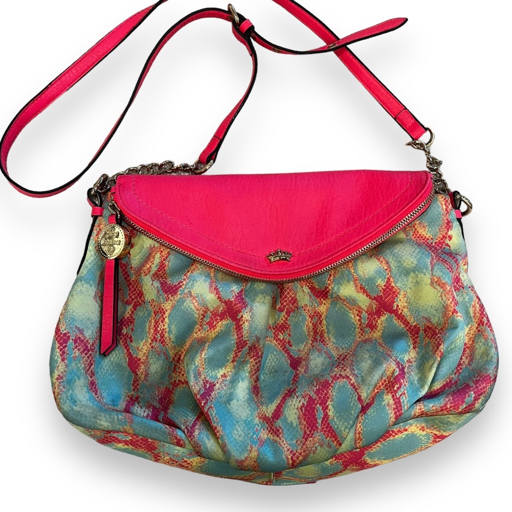 JUICY COUTURE Neon Pink Python Handbag